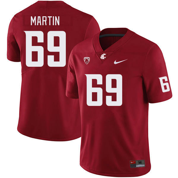 Men #69 Kyle Martin Washington State Cougars College Football Jerseys Stitched Sale-Crimson